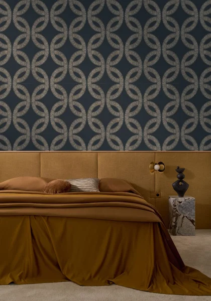 Casamance 70692446 Isadora Etienne Encre/doré - tapeta w okręgi