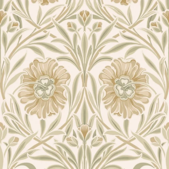 Casamance 70370100 Isadora Ivoire/amande - tapeta w goździki