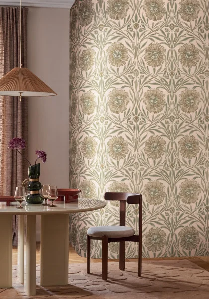 Casamance 70370100 Isadora Ivoire/amande - tapeta w goździki