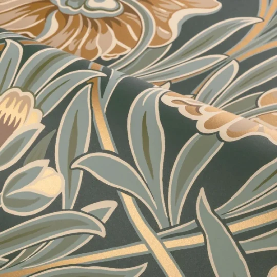 Casamance 70370304 Isadora Vert anglais/céladon - tapeta w goździki