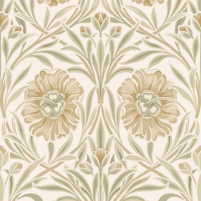 Casamance 70370100 Isadora Ivoire/amande - tapeta w goździki