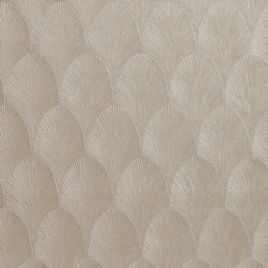 Casamance 7578 14 26 Ecrin Tourmaline Argent - tapeta w liście palmowe art deco