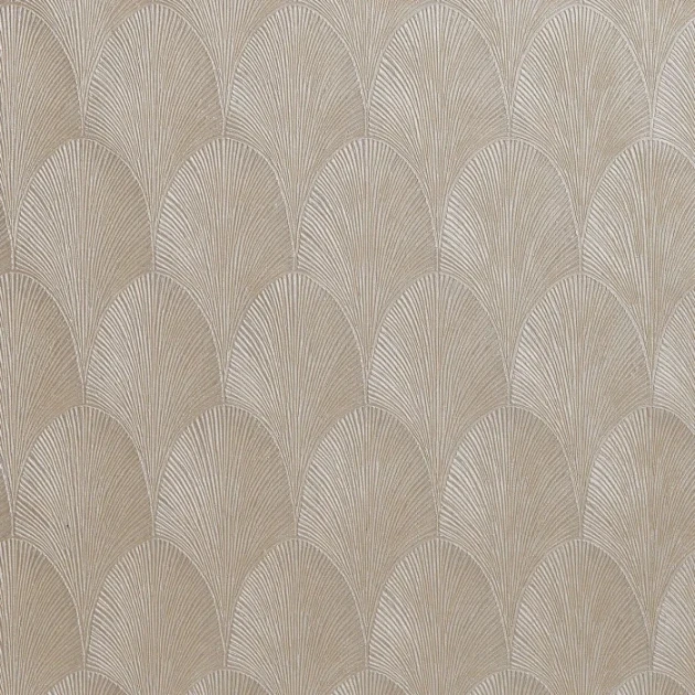 Casamance 7578 14 26 Ecrin Tourmaline Argent - tapeta w liście palmowe art deco