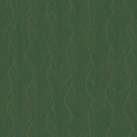 Casamance 74910406 Ecrin Strie Emeraude/doré - tapeta w organiczne fale