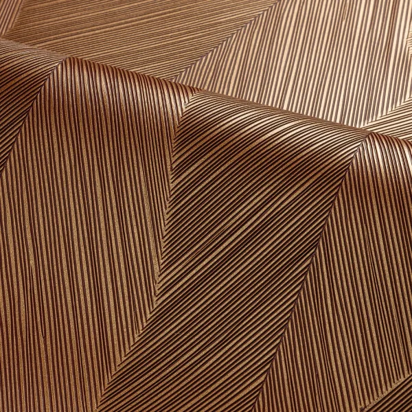 Casamance 7491 05 08 Ecrin Strie Bordeaux/cuivre - tapeta w organiczne fale