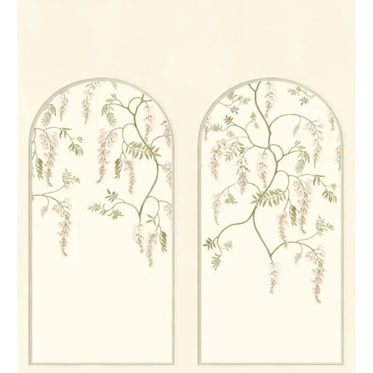 Casamance 70920510 Panoramas Les Intemporels Arezzo Arches Ivoire/kaki - mural we włoski ogród ujęty w łuki