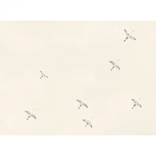 Casamance 74691324 Panoramas Les Intemporels Lagune Celeste Sable - mural w ptaki w locie