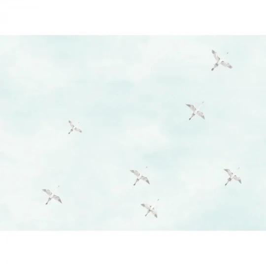 Casamance 74691426 Panoramas Les Intemporels Lagune Celeste Opaline - mural w ptaki w locie