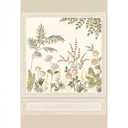 Casamance 70890100 Panoramas Les Intemporels Trianon Sable/multico - mural w roślinny motyw