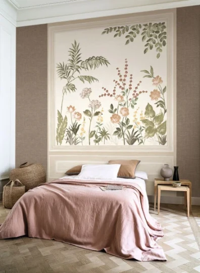 Casamance 70890100 Panoramas Les Intemporels Trianon Sable/multico - mural w roślinny motyw