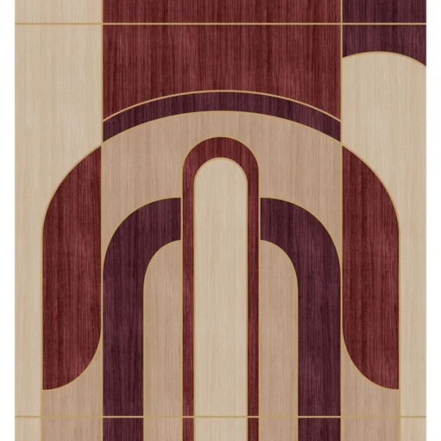 Casamance 71190814 Panoramas Les Intemporels Alcoves Grège/pourpre - mural geometryczny