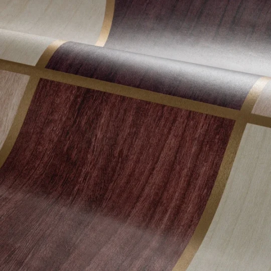 Casamance 71190814 Panoramas Les Intemporels Alcoves Grège/pourpre - mural geometryczny