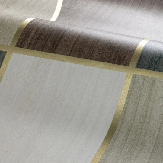 Casamance 71190712 Panoramas Les Intemporels Alcoves Grège/vert de gris - mural geometryczny