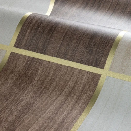 Casamance 71190610 Panoramas Les Intemporels Alcoves Grège/tabac - mural geometryczny