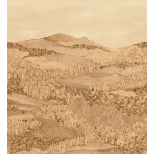 Casamance 71220916 Panoramas Les Intemporels Almeria Mordoré - mural w górzysty krajobraz