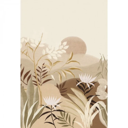Casamance 74301936 Panoramas Les Intemporels Neloe Sable/kaki - mural w roślinny krajobraz