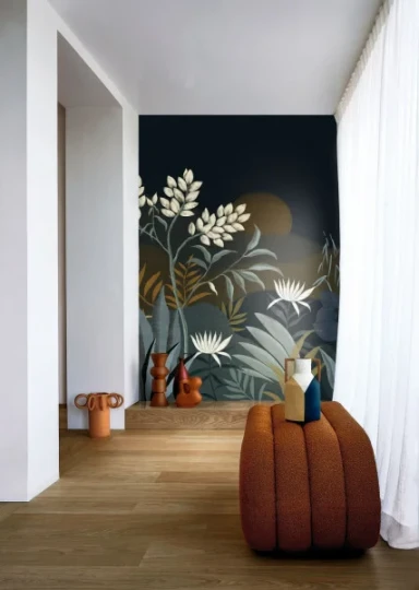 Casamance 74302140 Panoramas Les Intemporels Neloe Encre - mural w roślinny krajobraz