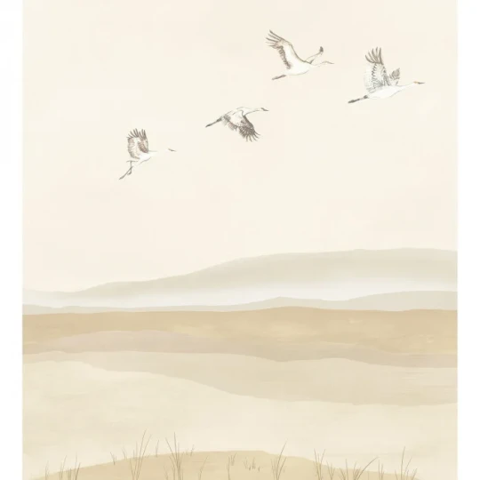 Casamance 74661120 Panoramas Les Intemporels Lagune Sable - mural w roślinny krajobraz i ptaki