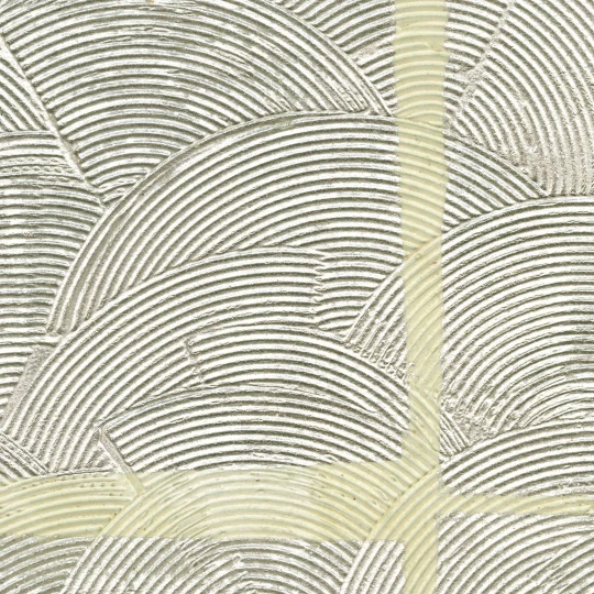 Elitis RM 1121 90 Écume Mille et une nuit Miroir d'argent - tapeta akrylowo metaliczna w kwadraty i wachlarze