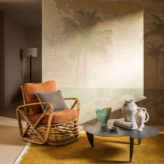 Elitis RM 1123 60 Écume Palmeraie L'heure des confidences - mural tekstylny w palmy