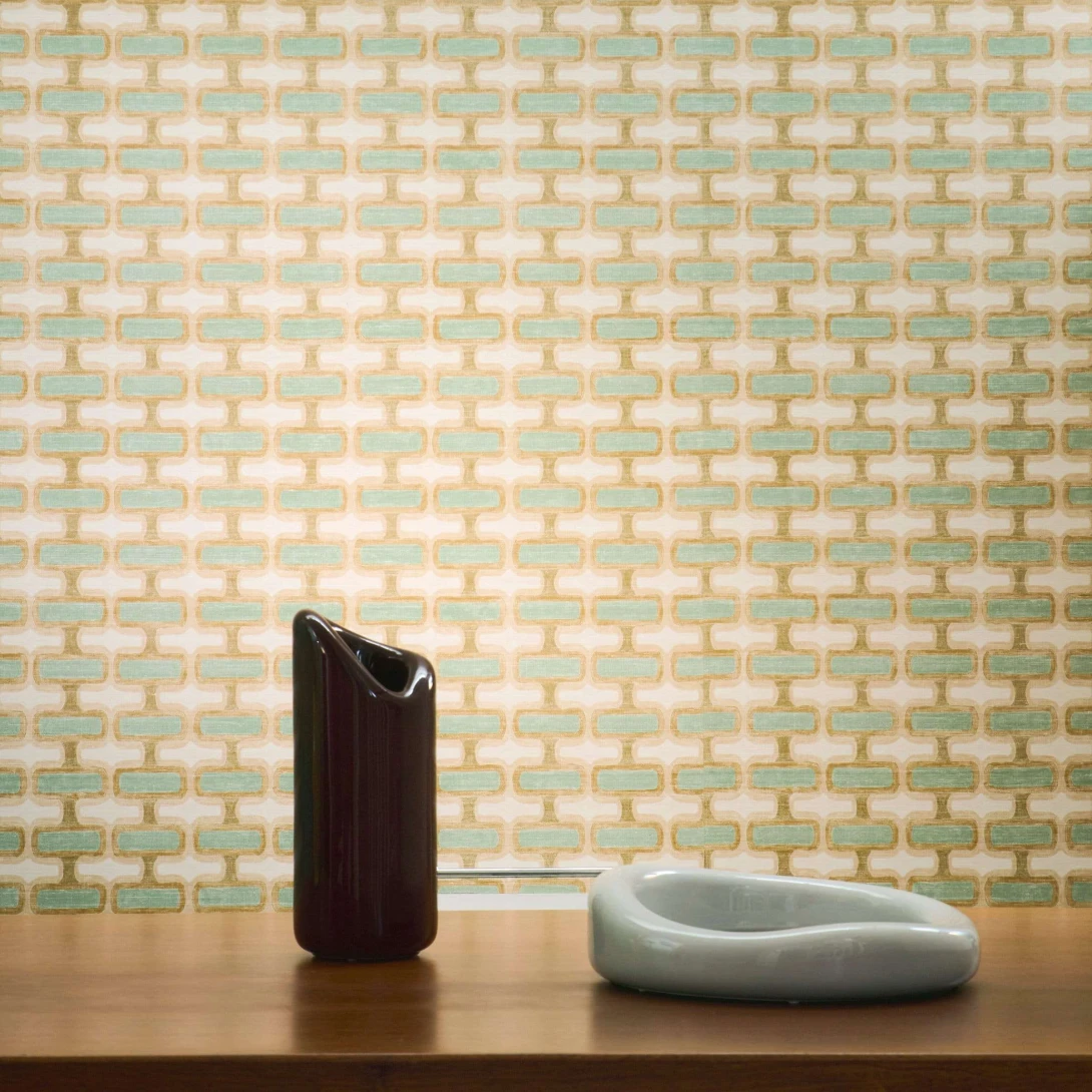 Elitis VP 1037 54 Elixir de soies Rythme Songe de Garrigue - tapeta retro