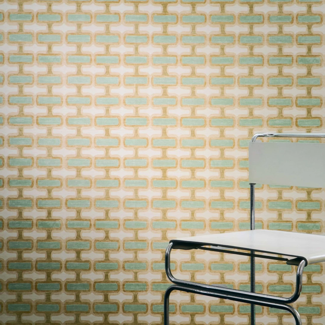 Elitis VP 1037 54 Elixir de soies Rythme Songe de Garrigue - tapeta retro