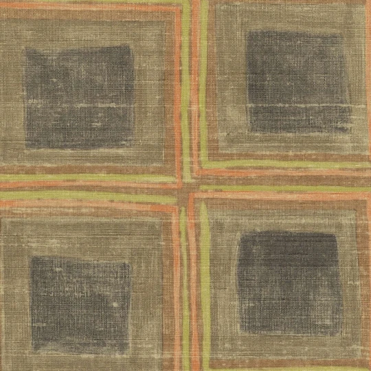 Elitis VP 1038 80 Elixir de soies Sigil Terre de Madras - tapeta retro w kwadraty