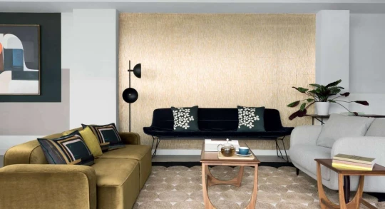 Elitis CV 118 04 Formentera La casa de paja métal HPC Trajectoire de succès - tapeta obiektowa imitująca słomę