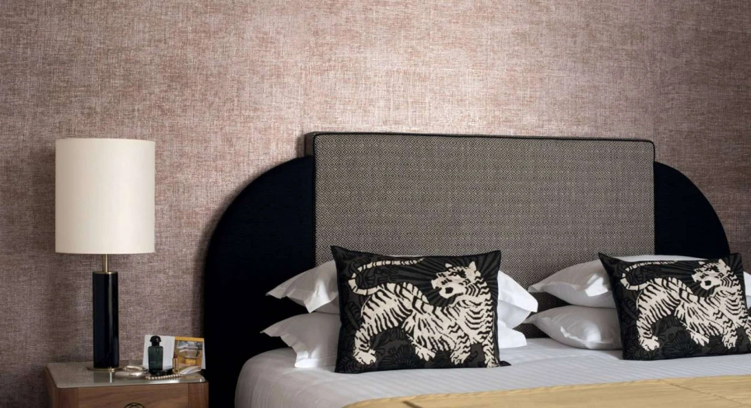 Elitis CV 112 78 Raffia Raffia métal HPC Un point d'équilibre - tapeta obiektowa imitująca rafię