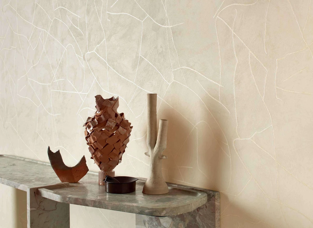 Elitis VP 1004 02 Kintsugi Kintsugi Un sillon d'or - tapeta z efektem spękania