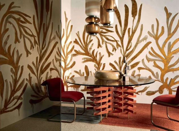 Elitis VP 1005 01 Kintsugi Algues dorées - mural w algi