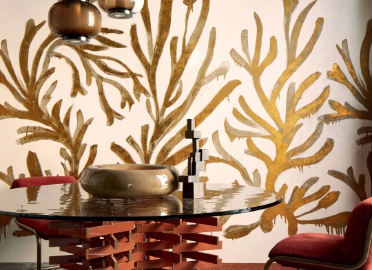 Elitis VP 1005 01 Kintsugi Algues dorées - mural w algi