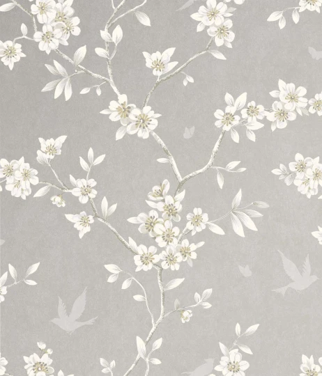 Wallquest CH30207 Chinoiserie Hanami Trail Mica - tapeta w gałęzie i kwiaty