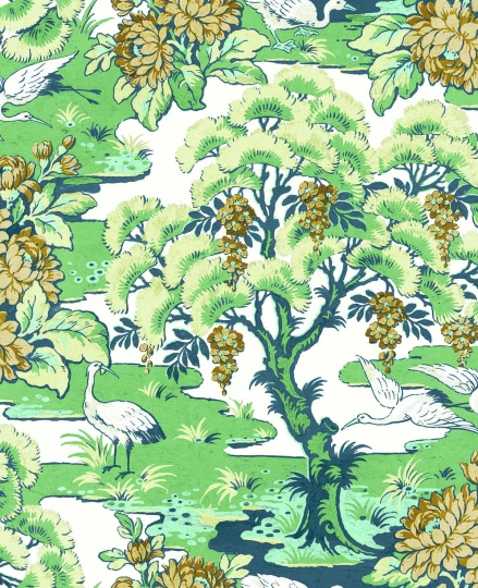 Wallquest CH30504 Chinoiserie Hanae Trees Forest - tapeta w drzewa i czaple
