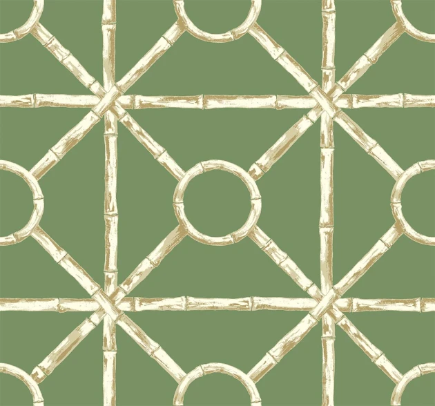 Wallquest CH30704 Chinoiserie Zhen Bamboo Jade - tapeta w bambusową kratownicę