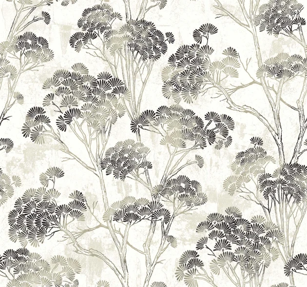 Wallquest CH31200 Chinoiserie Yulin Trees Snow - tapeta w drzewa