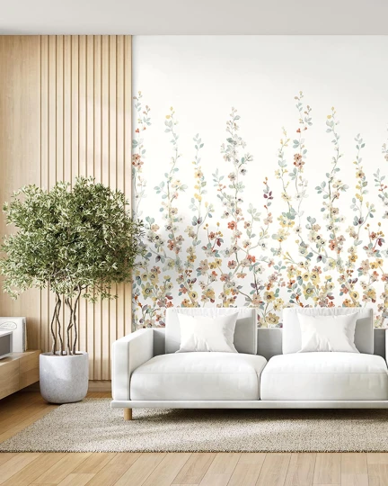 Wallquest CH32107M Chinoiserie Sakura Bloom Mural Mossaic - mural w kwiaty
