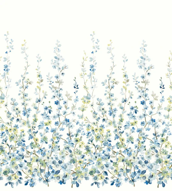 Wallquest CH32112M Chinoiserie Sakura Bloom Mural Bluebell - mural w kwiaty