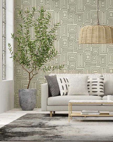 Wallquest GM30407 Geometry Kitezh Oat - tapeta geometryczna