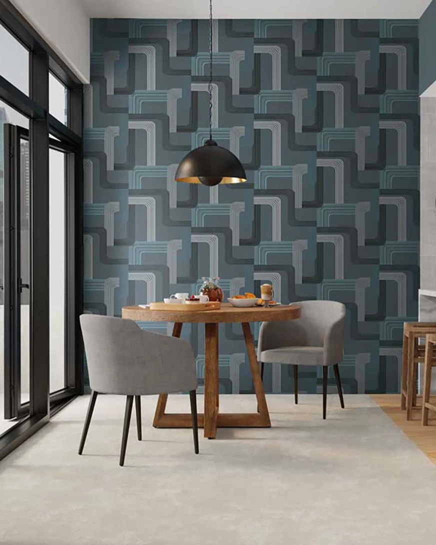 Wallquest GM31302 Geometry Pompeii Heather - tapeta w linie