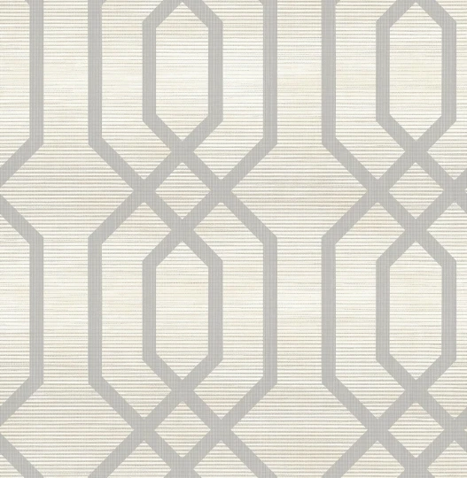 Wallquest JC21200 GrassEffects Geo Frame on Grass Textile String - tapeta geometryczna na tle jak tkanina