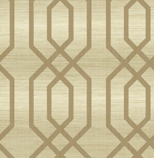 Wallquest JC21205 GrassEffects Geo Frame on Grass Textile String - tapeta geometryczna na tle jak tkanina