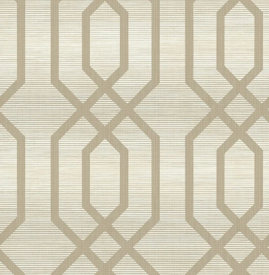 Wallquest JC21208 GrassEffects Geo Frame on Grass Textile String - tapeta geometryczna na tle jak tkanina