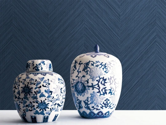 Wallquest JC30002 Grasseffects 2 Abilene Navy Ripple - tapeta w jodełkę