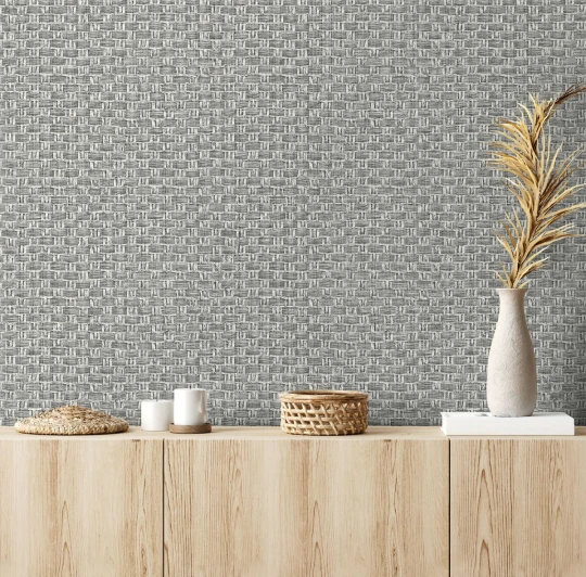 Wallquest JC31600 Grasseffects 2 Tishomingo Salt & Pepper - tapeta imitująca plecionkę