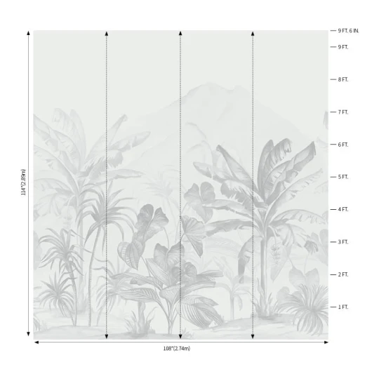 Wallquest GL20908M Grasslands Ikoma Mural Tropics Monotone - mural w egzotyczny pejzaż