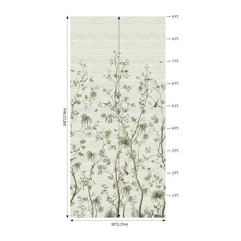Wallquest GL21400M Grasslands Maisome Mural on Textile Chino - mural roślinny z lnu