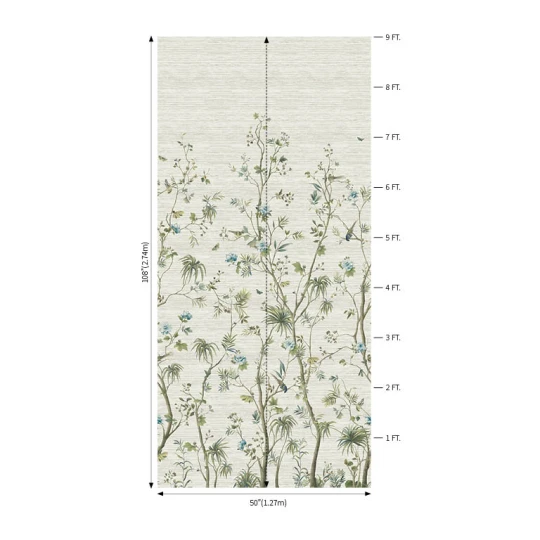 Wallquest GL21400M Grasslands Maisome Mural on Textile Chino - mural roślinny z lnu