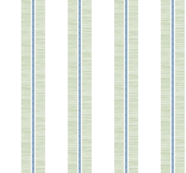 Wallquest SR21404 Nantucket Stripes Revisited Ariel Leaf - tapeta w paski