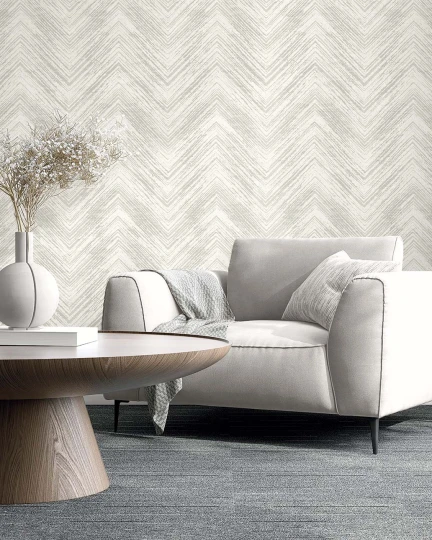 Wallquest EL20407 Neutral Elements Elisiana Pacific Fog - tapeta w jodełkę